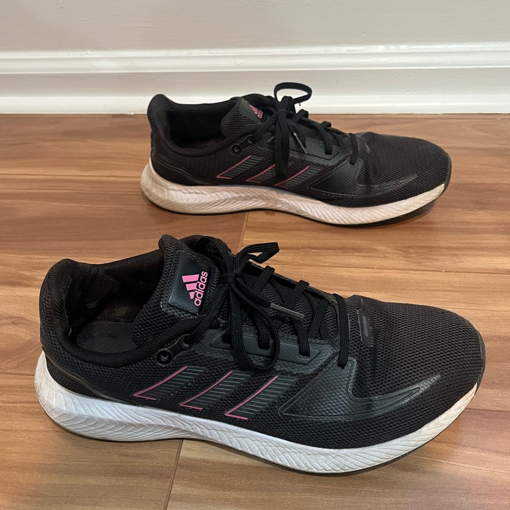 Adidas Black and Pink Running Shoes